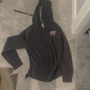 Ron Jon Black Hoodie with Pink Floral Design